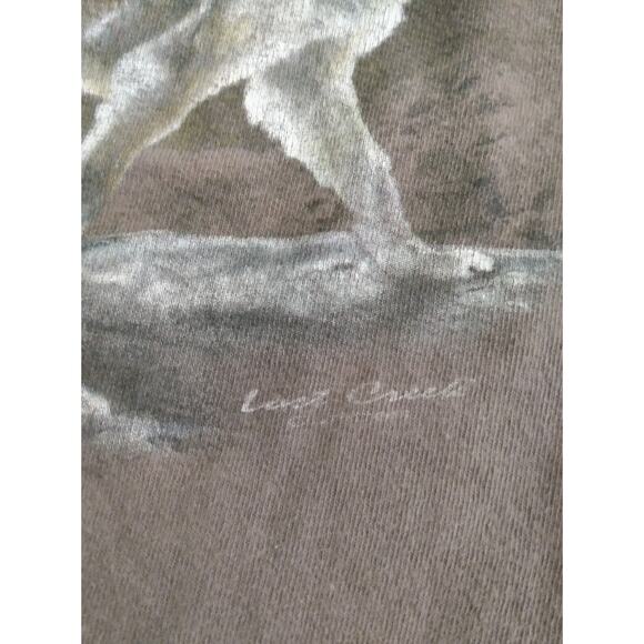 Mens 2XL T Shirt Wolves Howling At The Moon Tie-Dye Brown Native American Nature - Picture 5 of 10